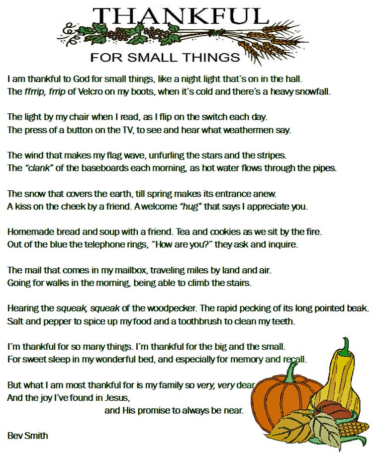 Thankful for Small Things